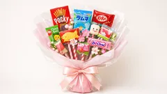 100均で簡単お菓子ブーケの作り方、卒業・送別に枯れない花束ギフト