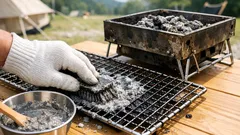 BBQの灰は捨てないで：木灰で網とコンロの油汚れを落とす簡単掃除術