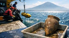 琵琶湖の湖底で1万年前の縄文土器を確認、ほぼ完形で見つかった理由とは